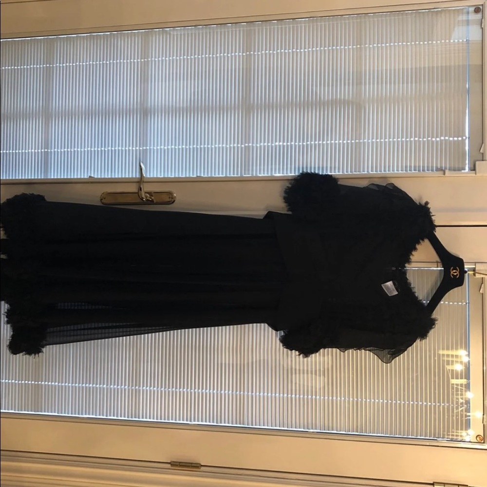 Chanel 100% silk dress &matching wide lined pants